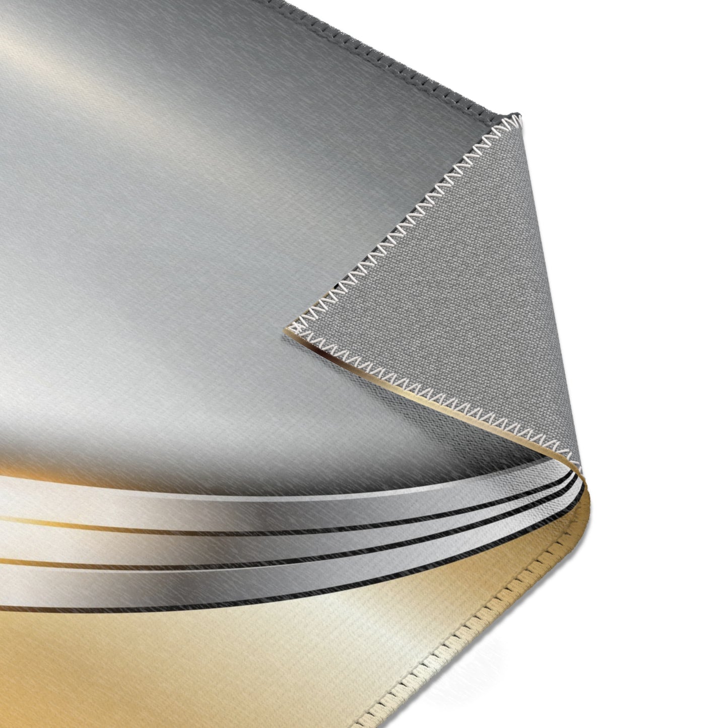 Silver and Gold Area Rug – Modern Metallic Floor Mat for Home Decor