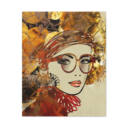 Fashion Canvas Wall Art – Vintage Glam Illustration for Modern Home Decor | Chic Art Print, Stylish Gift for Art Lovers, Office or Bedroom Accent