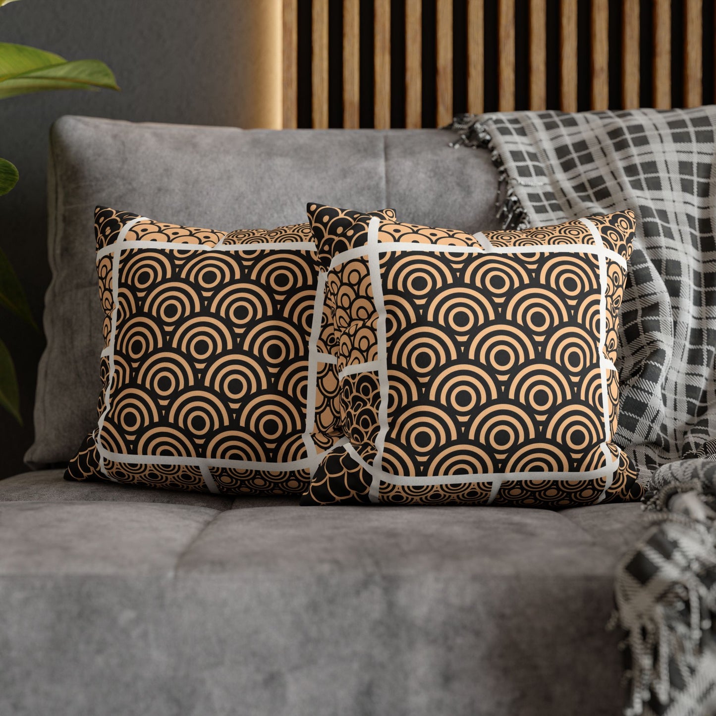 Modern Faux Suede Pillow Cover – Abstract Decorative Cushion for Couch or Bed, Cozy Neutral Home Decor