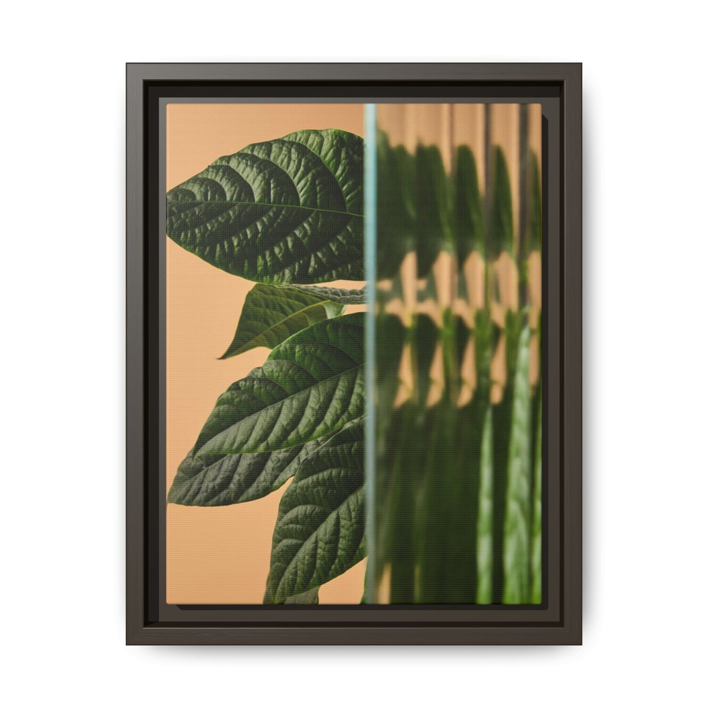 Framed Botanical Canvas Wall Art – Nature-Inspired Matte Print, Greenery Home Decor, Modern Aesthetic Art, Gift for Plant Lovers, Tranquil Wall Accent