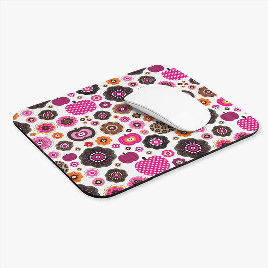 Colorful Owl Mouse Pad – Floral Desk Accessory for Home Office, Cute Gift for Nature Lovers
