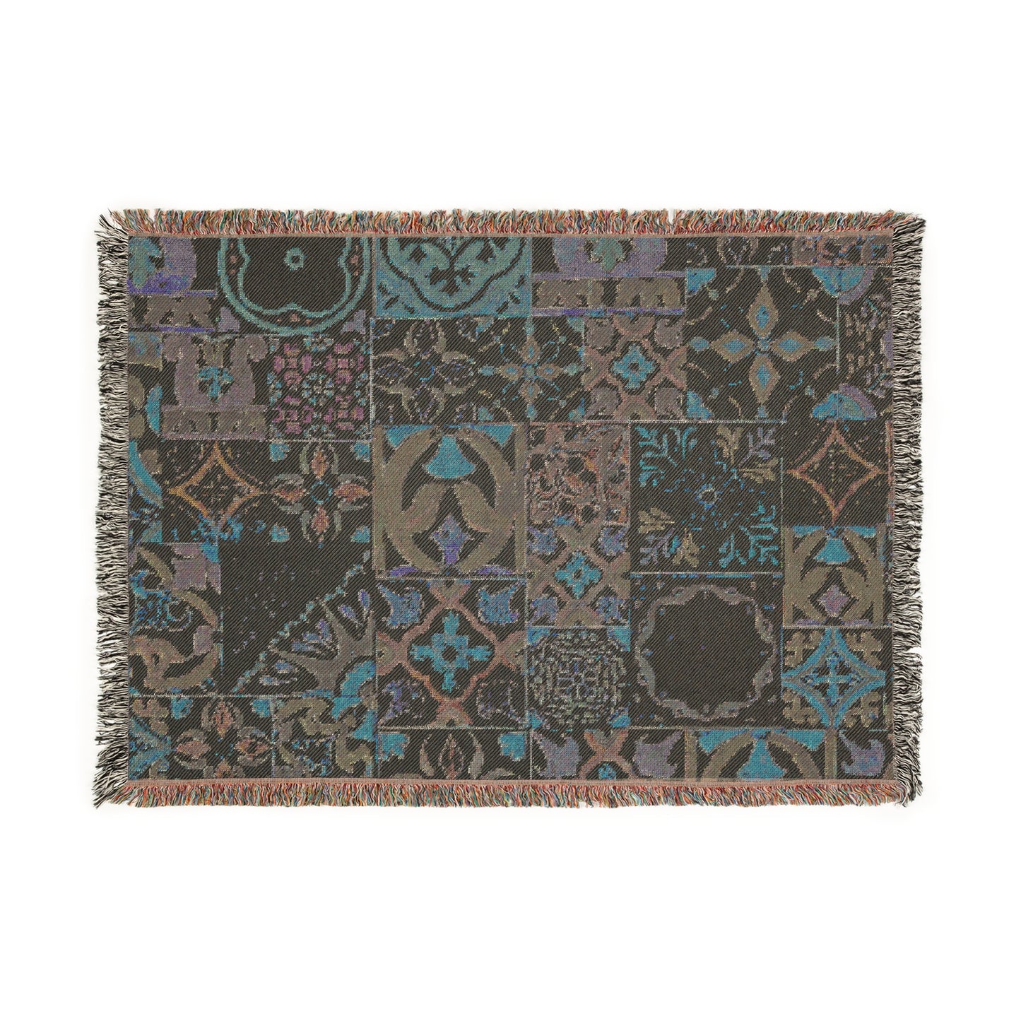 Moroccan Rug- Boho Decorative Woven Rug – Soft Cotton Floor Tapestry with Fringe | Vibrant Earthy Decor for Living Room, Entryway, or Picnic Vibes