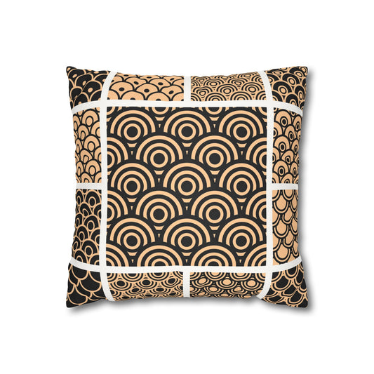 Modern Faux Suede Pillow Cover – Abstract Decorative Cushion for Couch or Bed, Cozy Neutral Home Decor
