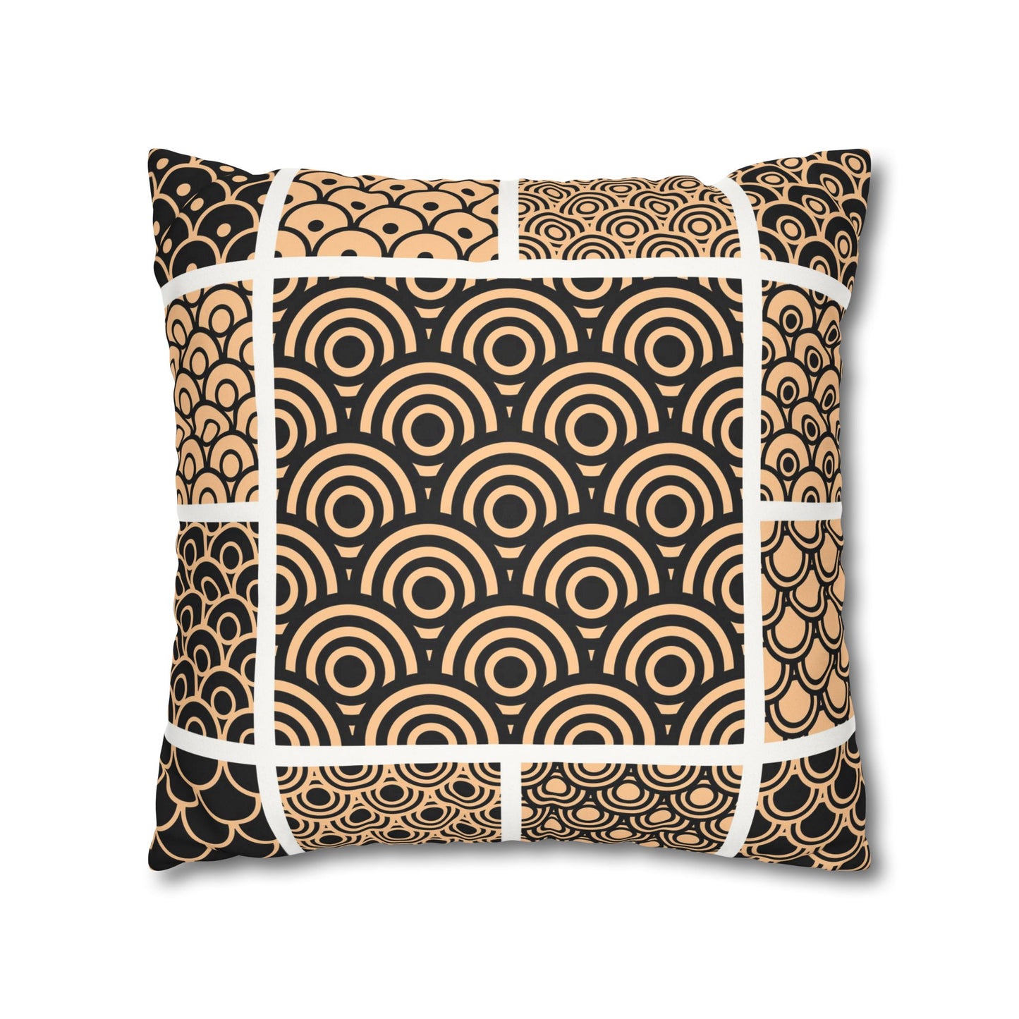 Modern Faux Suede Pillow Cover – Abstract Decorative Cushion for Couch or Bed, Cozy Neutral Home Decor