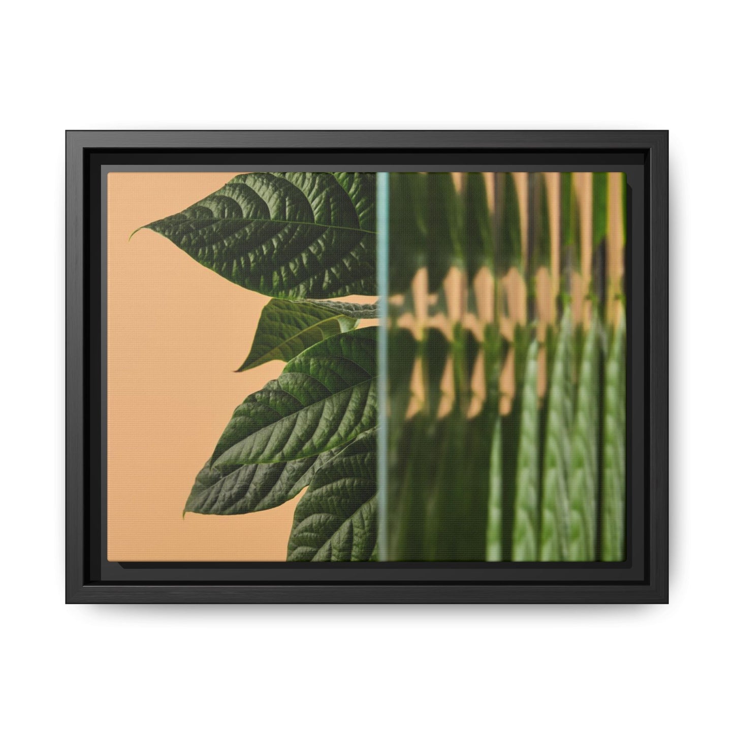 Framed Botanical Canvas Wall Art – Nature-Inspired Matte Print, Greenery Home Decor, Modern Aesthetic Art, Gift for Plant Lovers, Tranquil Wall Accent