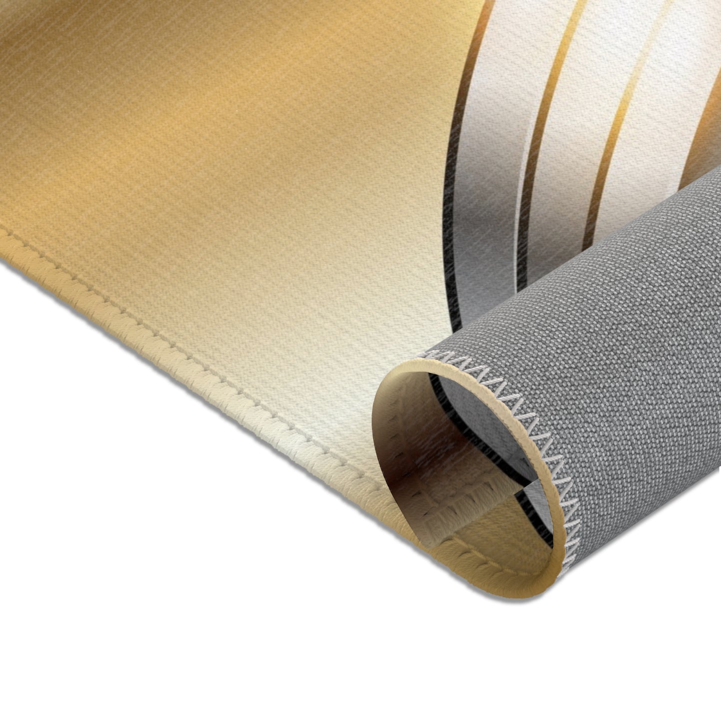 Silver and Gold Area Rug – Modern Metallic Floor Mat for Home Decor