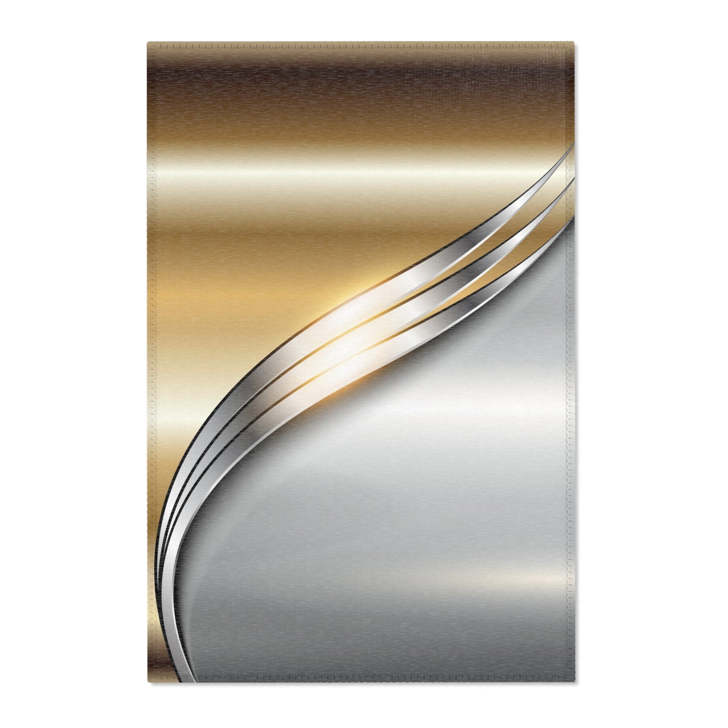 Silver and Gold Area Rug – Modern Metallic Floor Mat for Home Decor
