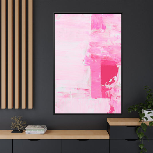 Wabi Sabi Art-PINK-Colorful Framed Canvas Wall Art – Modern Abstract Home Decor for Living Room, Bedroom, or Office | Bold Art Gift for Her