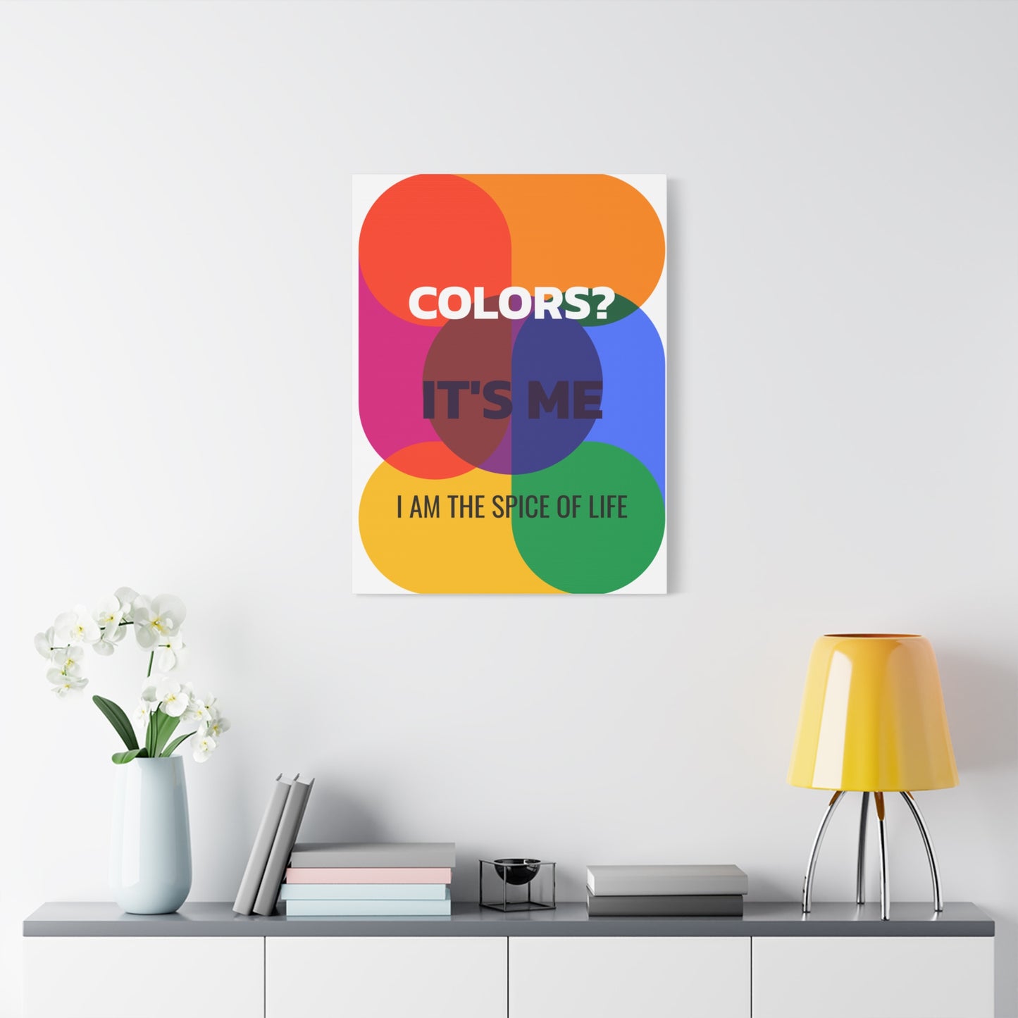 Witty Colorful Wall Decor, Vibrant Canvas Art